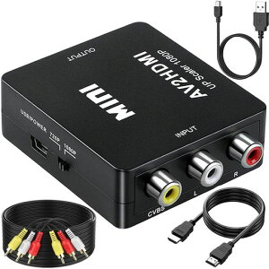 RCAHDMI�ϊ�1080pAV�R���|�W�b�gHDMI�ϊ�VHS�EDVD�Đ��E���R�[�_�[�EXBOX�EPS1�EPS2�ESNES�EWii�EN64�̎O�F�R�[�h(�ԁA���A���s��)3�F�[�q����PC