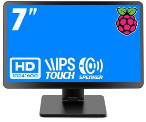 Raspberry Pi�p���j�^�[ 7�C���` KOGODA �P�[�X�t�� IPS�p�l�� 1024X600 �^�b�`���j�^�[ 178°�S���� ���o�C�����j�^�[ �X�s�[�J�[���� ���^���j�^�[ ���b�v�g�b�v/PC/Raspberry Pi 4/3/2/1