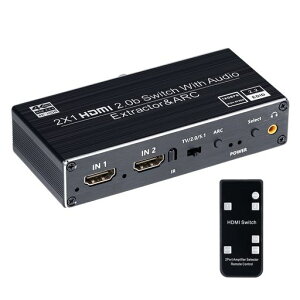 BLUPOW4K60Hz�EHDR�Ή�HDMI�ؑ֊�2����1�o��+��������(�����E���f�W�^���ER/L�E3.5mm�����o�͓���)�Z���N�^�[�I�[�f�B�I�����@�������z��HDCP2.2�EARC�Ή�hdmi�X�C�b�`���[
