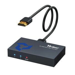 Yinker HDMI ���z�� 1����2�o�� 4K@30Hz �y1.5m HDMI�P�[�u���t���z ������➑� 2��� �����o�� (�~���[�����O��p/�g���@�\��Ή�) 3D/1080P�Ή� USB���d��