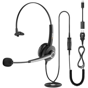 Wantek �w�b�h�Z�b�g USB Type-C �Ў� �w�b�h�z�� �L�� �m�C�Y�L�����Z�����O�}�C�N�t�� Web��c�AZoom/Skype�A�r�W�l�X�A�I�t�B�X�A�ݑ�Ζ��A�Ɩ��p�A�����[�g���[�N�A�I�����C�����ƁE�w�K�Ɂc