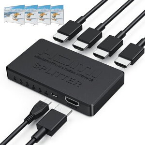 HDMI�X�v���b�^�[1����4�o��4KHDMI���z��4��ʓ����o�͕����o�̓I�[�f�B�I����3D1080p�ڑ��ȒPhdmi���z�@HDMI1.4PS5|Xbox|HDTV|DVD|PC�ȂǕ��L���Ή����{�������t��