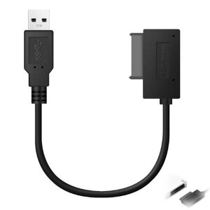 USB3.0-7+613�s���X�������C��CDDVDROM���w�h���C�u�pSATA�P�[�u���A�_�v�^�[�m�[�g�p�\�R�����w�h���C�u�pUSBto7pin+6pin13Pin�A�_�v�^�ϊ��P�[�u��20cm