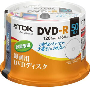 TDK�^��pDVD-R�f�W�^�������^��Ή�(CPRM)1��^��p1-16�{�������y���ł̎菑���ɕ֗��ȁA�^�C�g�����C���t���f�B�X�N50���X�s���h��DR120DFLC50PUD