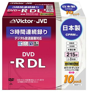 Victor �f���pDVD-R �Ж�2�w CPRM�Ή� 8�{�� ���C�h�z���C�g�v�����^�u�� 10�� ���{�� VD-R215CW10