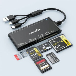 USB-C/Lightning/USB-A�J�[�h���[�_�[7in1SD/TF(MicroSD)/MS/XD/CF�J�[�h���[�_�[�A�_�v�^�[OTG�Ή����}���p�����]�������׎ʐ^����/�����t�@�C��/4K�r�f�I�ݒ�s�v