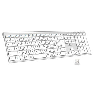 iClever �L�[�{�[�h ���C�����X Bluetooth 2.4GHz JIS���{��z�� �f���A�����[�h �t���T�C�Y �}���`�y�A�����O �e���L�[�t�� 3�䓯���ڑ� �[�d�� Type-C �É� ���^ �y�� �p���^�O���t�� PC iPad