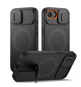 SURITCH���C�P�[�XiPhone16e�ƌ݊����ƃJ�����ی�J�o�[&�J�����R���g���[���{�^��&�ƒ����\�ȃX�^���h���h�~�ϏՌ��ی�J�o�[iPhone16e�p(�u���b�N)