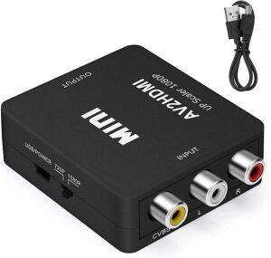 leizhan AV����HDMI�ϊ���ARCA����HDMI�A�_�v�^�[�A1080P/720P�Ή��APAL/NTSC�Ή�(�e���r/PC/PS3/VCR/�u���[���CDVD�v���[���[�Ȃ�)- �u���b�N