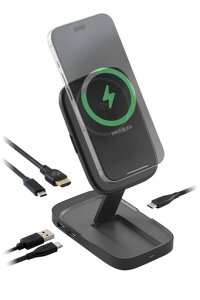 �G���R��Qi2�Ή����C�����X�[�d�X�^���h4in1�h�b�L���O�X�e�[�V����PD65WPC�[�d�f���o��HDMI4K/60Hz�����f�[�^�]��5GbpsDST-Q040BPGY