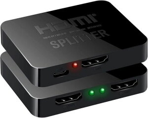 Parishop HDMI���z�� 4Kx2K HDMI�X�v���b�^�[ 1����2�o�� 2��ʓ����o�͉\ 3D�A�t��HD�A 1080P�AHDCP1.4�Ή� USB�d���P�[�u�� �ڑ��ȒP PS5/Xbox/�Q�[���@/HDTV/DVD�v���[���[/PC�ȂǂɓK�p