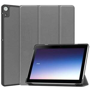 Gosento For NTT�h�R�� dtab d-51C / SHARP AQUOS SH-T04C 10.1�C���` 2025�N�V�^ �P�[�X �X�^���h�@�\�t�� �J���O�ܔ��^�X�^���h�P�[�X PU���U�[ �J�o�[ (�O���[)