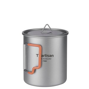 Ti artisan �`�^���|�b�g ���y�ʃ`�^���J�b�v �L�����v�p�}�O�J�b�v �v���X�`�b�N�܂肽���݃n���h���ƊW�t�� �A�E�g�h�A�L�����v �n�C�L���O �o�b�N�p�b�L���O ���s�ɍœK (�O���[ 750ML)