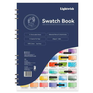 LIGHTWISH�v���~�A�����ʐF���{�u�b�N-100%�R�b�g����300gsm�זڎ����O���\�V�[�g12��(72�F�X�y�[�X�t)�A391x269mm�A���ʁE�K�b�V���E�����p�X�e���p-�X�p�C�����o�C���h���J���[�e�X�g�W���c