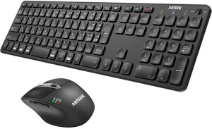 Arteck Bluetooth �L�[�{�[�h �}�E�X �Z�b�g �}���`�y�A�����O 3�f�o�C�X�ɓ����ڑ��ł�Type-C �[�d�� �t���T�C�Y Bluetooth�L�[�{�[�h �l�ԍH�w�Ɋ�Â����}�E�X Windows�AiOS,