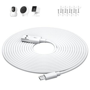 �}�C�N��usb�P�[�u�� 5M micro usb �d���P�[�u�� �h�ƊĎ��J�����̋��d�p USB A - microB �I�X�I�X �Ή�ATOM Cam 2/YESKAMO/Wyze Cam Pan/Nest