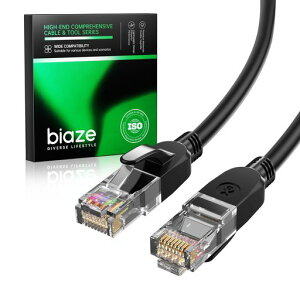 Biaze LAN�P�[�u�� Cat6 5m �t���b�g �J�e�S��6���� 1000Mbps/250MHz�Ή� RJ45 �C�[�T�l�b�g�P�[�u�� ��������ʐM �c���܂�h�~ �X���� ���炩 �z�����₷�� PS5 PS4 ���[�^�[ PC �e���r NAS �I�t�B�X