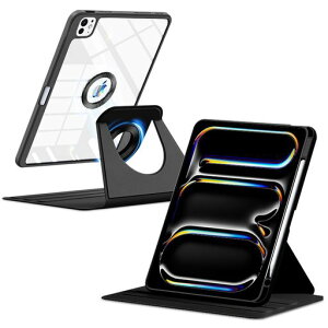 ShinKin�ی�P�[�XiPadPro11�C���`(M5)2025/iPadPro11�C���`(M4)2024�Ή�360�x��]�����^���O���\�ȃ}�O�l�b�g�J�o�[TPU�f��+PC�����P�[�X���΋z���y�����[