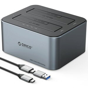 ORICO HDD�X�^���h �f���v���P�[�^�[ �I�t���C�� �N���[���t�� �A���~������ �f���A���x�C USB C SATA HDD�h�b�L���O�X�e�[�V���� 2.5/3.5�C���`HDD�Ή� �ő�36TB UASP �T�|�[�g 6626C3-C