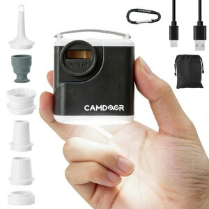 CAMDOOR �g�ю� �G�A�[�|���v �d���|���v ���y�� ���� 4.5kPa 300L/����e�ʁy6�̃m�Y��&���C�g�t�z�g�ю� �d���|���v USB �[�d�� �o�b�e���[�t�� 2400mAh ���^ �G�A�}�b�g���X�E�^��܁E�����ցc