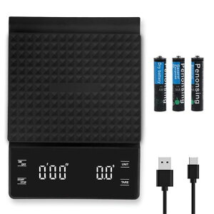 Gywjioy�^�C�}�[�t���R�[�q�[�X�P�[���A3kg/0.1g�����x�A�h���b�v���G�X�v���b�\�X�P�[���A�o�b�N���C�g�t��LED�f�B�X�v���C(���{��������t)