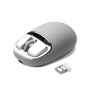 YUNZII C1 ���C�����X�}�E�X �V���R�� 4800 DPI ���w�g���b�L���O 6�i�K���� 3���[�h (2.4G/USB-C/Bluetooth) �Ή� �J�X�^�}�C�Y�\ �m�[�g�p�\�R�� iPad MacBook�p �Z�K�F�؎擾 (�O���[�V���o�[)