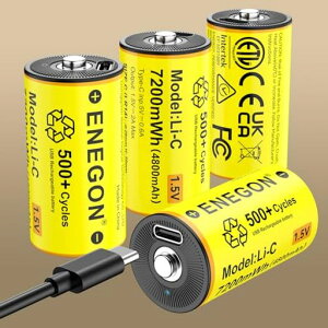 ENEGON4�{�Z�b�g�[�d���P��d�r���`�E���A1.5V7200mWh�A1-4�|�[�gUSB-C�}���[�d�P�[�u���t�������d���ACD�v���[���[�A�L�����v/���p���C�g�A���W�I�A�q���p��������ȂǂɍœK