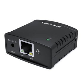 WAVLINK USB 2.0ネットワーク プリントサーバー USBプリンタ用 LANプリント共有サーバー LPRプリントプロトコル10/100Mbpsコンピュータ プリントサーバー アダプタ Windows 7/8/8.1/XP/10/11/Vista