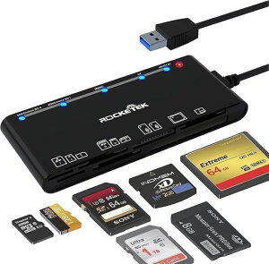 ���P�e�b�N �J�[�h���[�_�[ USB 3.0�A7 in 1 �������[�J�[�h���[�_�[�AUSB 3.0 (5Gbps) ���� CF/SD/TF/XD/MS/�}�C�N��SD�J�[�h�Ή� �I�[���C�������J�[�h���[�_�[ Windows XP/Vista/Mac