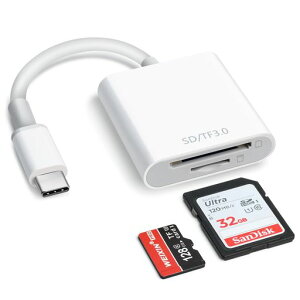 CardreaderUSBCSD�J�[�h���[�_�[foriPhone1516/iPad/MacBook/Mac�ASD�J�[�h�A�_�v�^�[��SD�����MicroSD�������J�[�h���T�|�[�g�A�����g���C���J�����������J�[�h���[�_�[�A�v���O�A���h�v���C