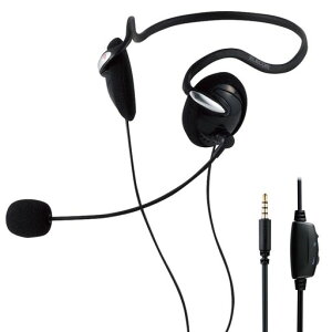 �G���R�� �w�b�h�Z�b�g �L�� �l�b�N�o���h �}�C�N�t�� 4�� 3.5mm�ڑ� [ �e�����[�N PS5 PS4 NintendoSwitch �Ή� ] �~���[�g�@�\ �y�� �t���L�V�u���A�[�� ���� 1.8m �u���b�N HS-NB03STBK