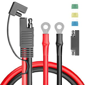 CleqeeSAE�[�d�P�[�u��60cm�o�b�e���[�����P�[�u��SAE����O�����O�^�[�~�i���n�[�l�X10AWG�I�[�g�o�C�o�b�e���[�[�d��SAERP�A�_�v�^�[�t��15A/20A/30A�q���[�Y�\�[���[�p�l���A�I�[�g�o�C�A�ԁAR�c