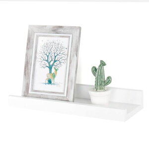 YOYAI壁掛け棚飾棚壁付け棚ウォールシェルフ壁収納一文字式松木使用木色(ホワイト30cm1本)