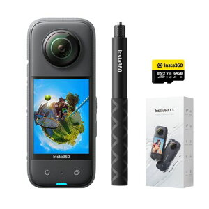 INSTA360 X3 B_Lbg|360xJ ANVJ V^1/2C`48MPZT[ IPX8h 5.7K360x 72MP360xʐ^ u␳ ANeBuHDR 4Kl̎_ 60FPSB 360xێ