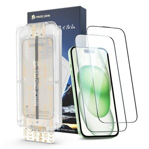 �y����zMAGICJOHN�Ή�iPhone15Plus/16Plus�p�K���X�t�B����2���Z�b�g�����ߗ��}�W�b�N�K�C�h�g�t���\��t���ɊȒP�Y���Ȃ��C�A���X9H�d�x�ϏՌ���U�h�~�G��S�n�ǂ�