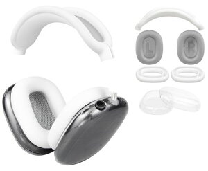 SOULWIT交換修理キットforAirPodsMaxに対応メッシュファブリックイヤーパッド+ヘッドバンドカバー+TPU保護ケース+シリコン製イヤーパッドの保護カバーセット多方面保護保護アクセサリーキッ…