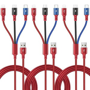 3in1�[�d�P�[�u��[1.5M3�{�Z�b�g]�}���`�g�я[�d�P�[�u�������ϋv3�䓯���[�d�\�炢�Ƃɂ񂭂��[�Ԃ�^�C�vc+�}�C�N��usb+lightingiPhone17/16/15/14/13GalaxyS26+S25+/S26