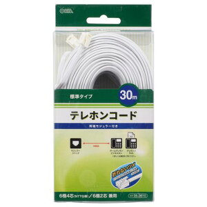 �e���z���R�[�h �W���^�C�v �z���C�g 30m_TEL-C2610W 05-2610 �I�[���d�@