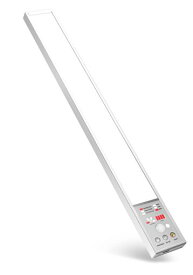 人感センサーライト LED バーライト BEXMON USB-C充電式 コンパクト 4段階輝度 3000/4500/6500K色温度調整 120° 3M距離 クローゼット/廊下/玄関/階段/足元/キッチンライト マグネット シルバー シルバー 銀色