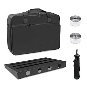 GOKKOギターエフェクターボードペダルボード丈夫で耐用軽量収納バッグ付き(ML-455x300x61MM)