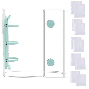 シール帳A8クリアバインダー女の子はがせる透明ファイルボンボンドロップシール対応バインダー&シール台紙3層構造(A8ブルー+透明)