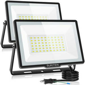 �y���ق̖��邳�E�ȓd�́zSUKITEN������led���O��Ɠ�60W2�Z�b�g8000���[����100V�ɔ��^IP66�h��6500K�����F���P�x�����M120°�L�p������led���C�g��ԍ�ƍH������H���p���C�g���ԏ�