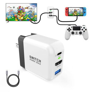 TreasLin�V�^3in1���@switch�h�b�NType-c�[�d��HDMI�ϊ��A�_�v�^�[AC�A�_�v�^�[(HDMI/USB3.0/TYPE-C�|�[�g)�}���[�d�ߓd���ی�PSE�F�؍�