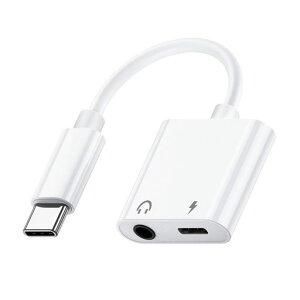 Type-Cto3.5mm�C���z���W���b�NUSBCto3.5mm2in1�����[�d�C���z���W���b�N�ϊ��^�C�vC�C���z��PD10W�[�d���Ȃ��特�ʒ���/�ʘb/���y�Ή��[�d/���y(�z���C�g)