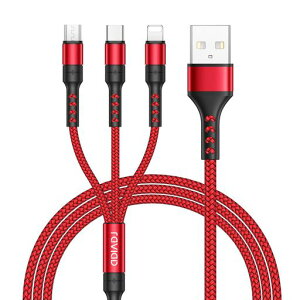 RAVIAD3in1�[�d�P�[�u��USB�P�[�u��3A�}���[�d�[�d�R�[�hUSBTypeC�P�[�u��MicroUSB�R�[�hPhone�[�d�R�[�h3�䓯�����d�\PhoneAndroid�^�C�vCGalaxyKindle