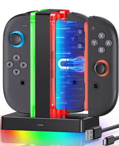 Elekasumi �[�d�X�^���h�ySwitch 2 Joy-Con 2��p�z4�䓯���}���[ �d�� ���z�[�d�X�^���h LED�����v�t�� ���E�W���C�R��2�Ή� �W���C�R���p�[ �d�� LED�����v�t�� �ߓd���h�~ �R���g���[���[�[ �d�c