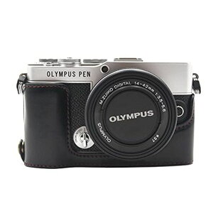 SIUTATDSH �J�����P�[�X PU���U�[ �K�p Olympus �I�����p�X PEN E-P7 EP7 �P�[�X �J�����z���_�[�A�ϐk�E�ϏՌ��E�֌g�E�O�r�ݒu�ł��A�d�r�����ł��B (�u���b�N)