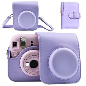 Mini12�J�����P�[�X&�A���o���Z�b�g|�x�m�t�C���� Instax Mini 12 �C���X�^���g�J�����Ή�|���߉\�ȃV�����_�[�X�g���b�v�t��PU���U�[�ی�P�[�X&32�|�P�b�g�A���o��|�ʐ^���D�Ƃւ̃M�t�g (�c