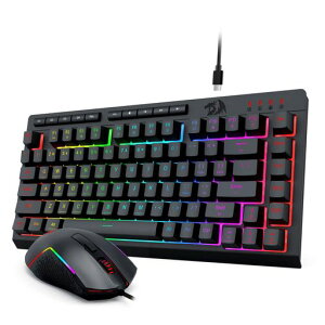 Redragon �L���L�[�{�[�h �}�E�X�Z�b�g 75% �e���L�[���X �p��z�� �É������u���� ���J�j�J���^�b�` 26�L�[���[���I�[�o�[ RGB�o�b�N���C�g �}�N���Ή� �Q�[�~���O�L�[�{�[�h �}�E�X�t�� 8000�c