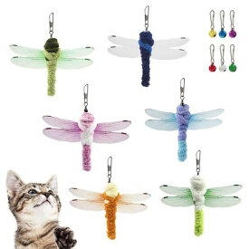 SONGWAY猫おもちゃ猫じゃらし羽根ねこ玩具昆虫トンボ大飛ぶ虫6個交換用